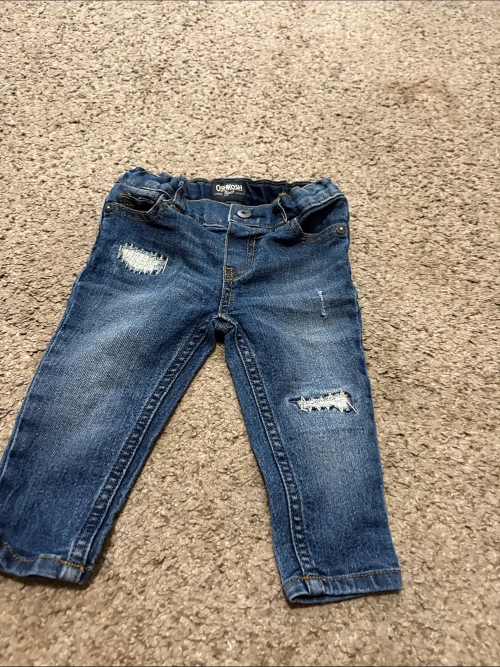 OshKosh B'gosh Distressed Dark Blue Denim infant Jeans size 9 months